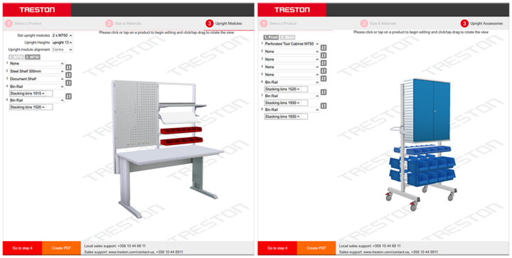 Select upright modules and accessories